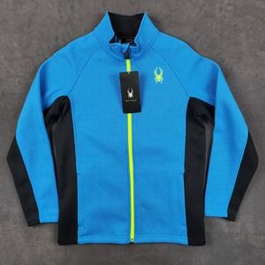 Spyder Constant Stryke Sweater Jacket Boys XL 18 Blue Black Full Zip‎ NWT NEW